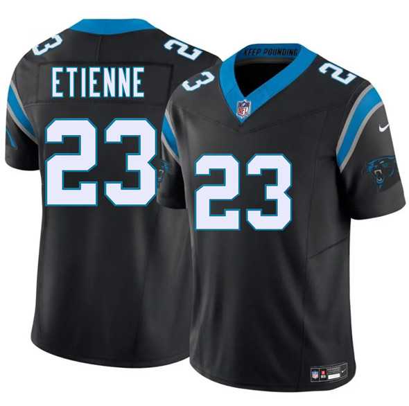 Men & Women & Youth Carolina Panthers #23 Trevor Etienne Black 2025 Draft F.U.S.E. Vapor Limited Stitched Jersey